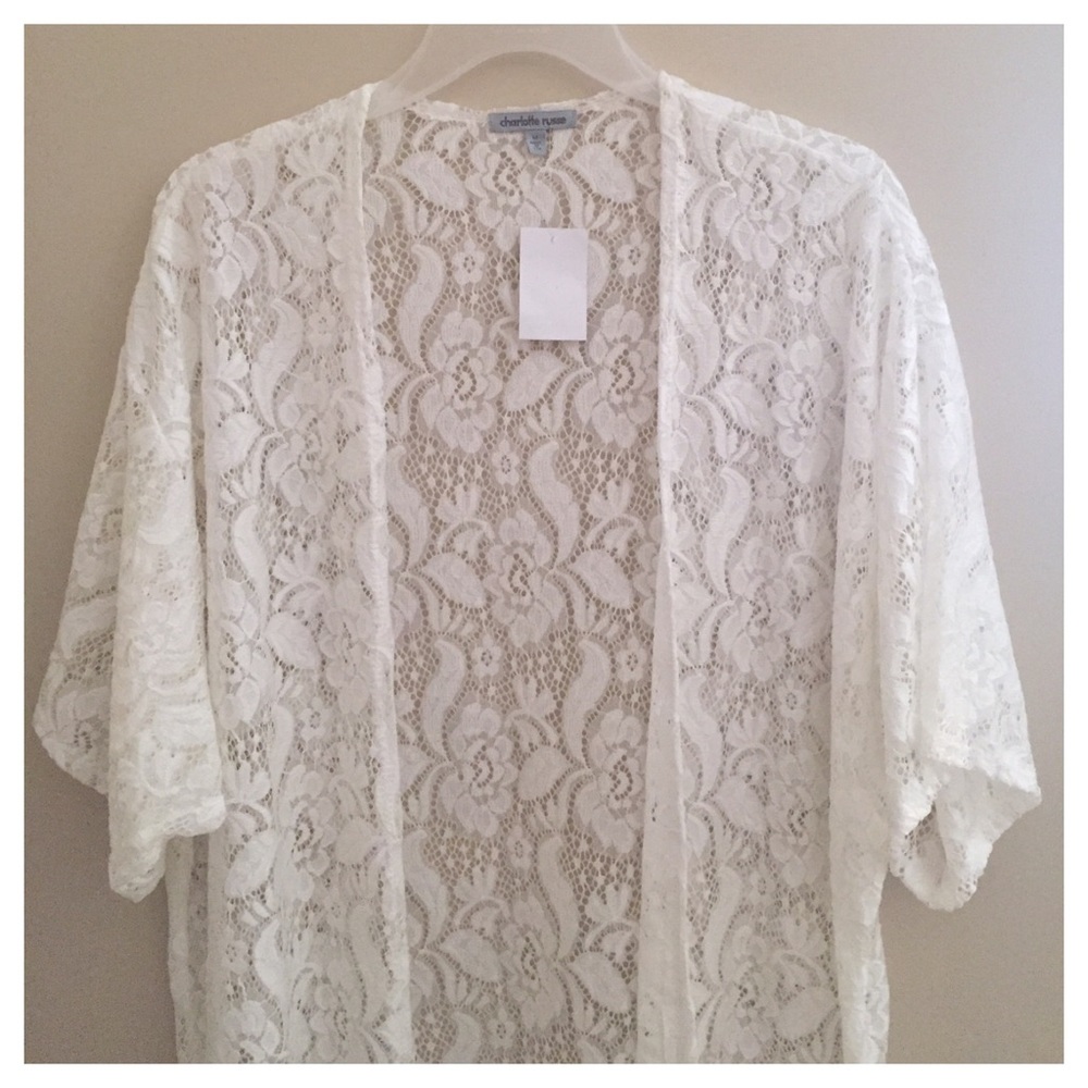 🆕 CHARLOTTE RUSSE white lace kimono